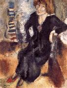 Jules Pascin Aiermila wearing the black dress Germany oil painting artist